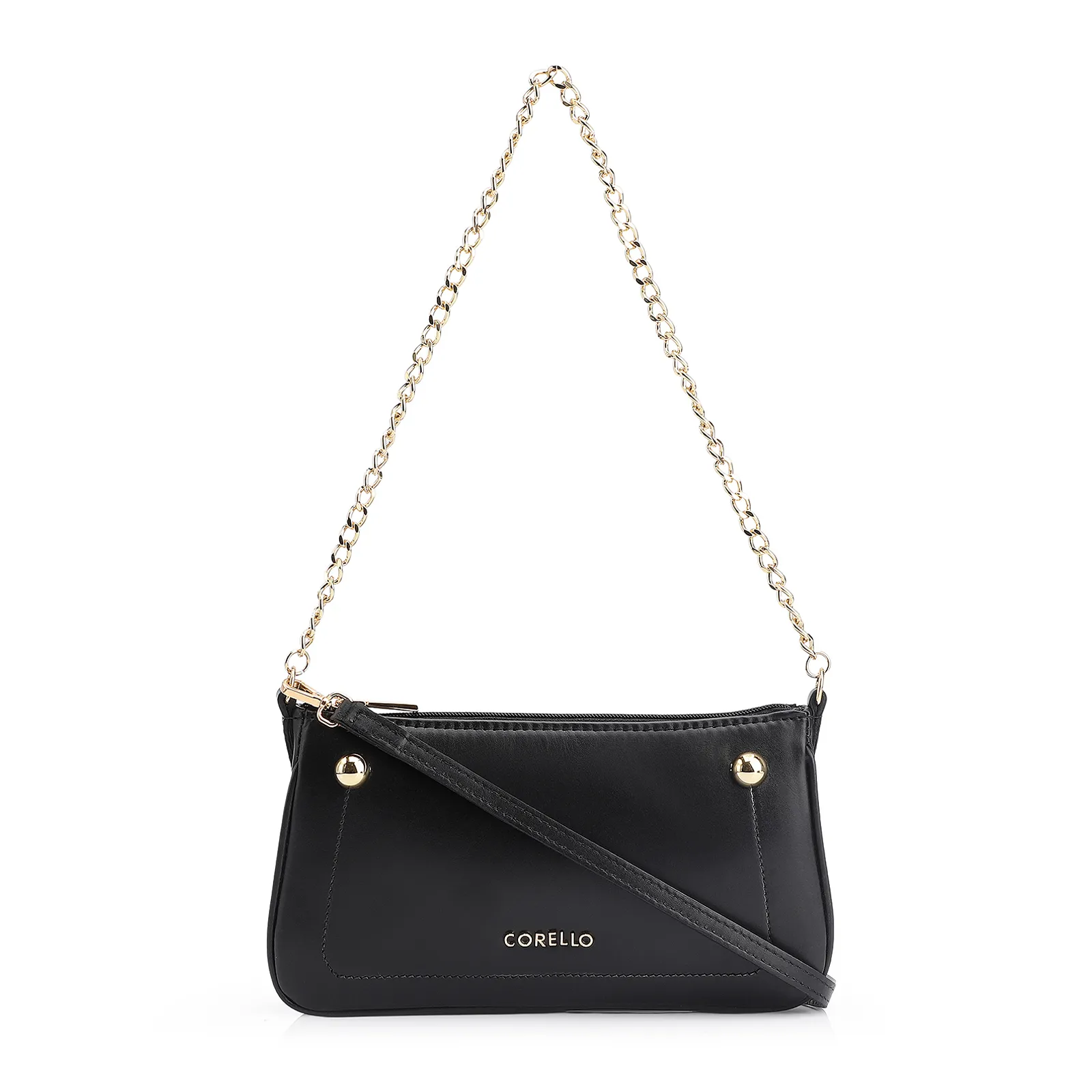 Bolsa De Ombro Esfera Couro Preto