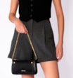 Bolsa De Ombro Esfera Couro Preto - imagem 2