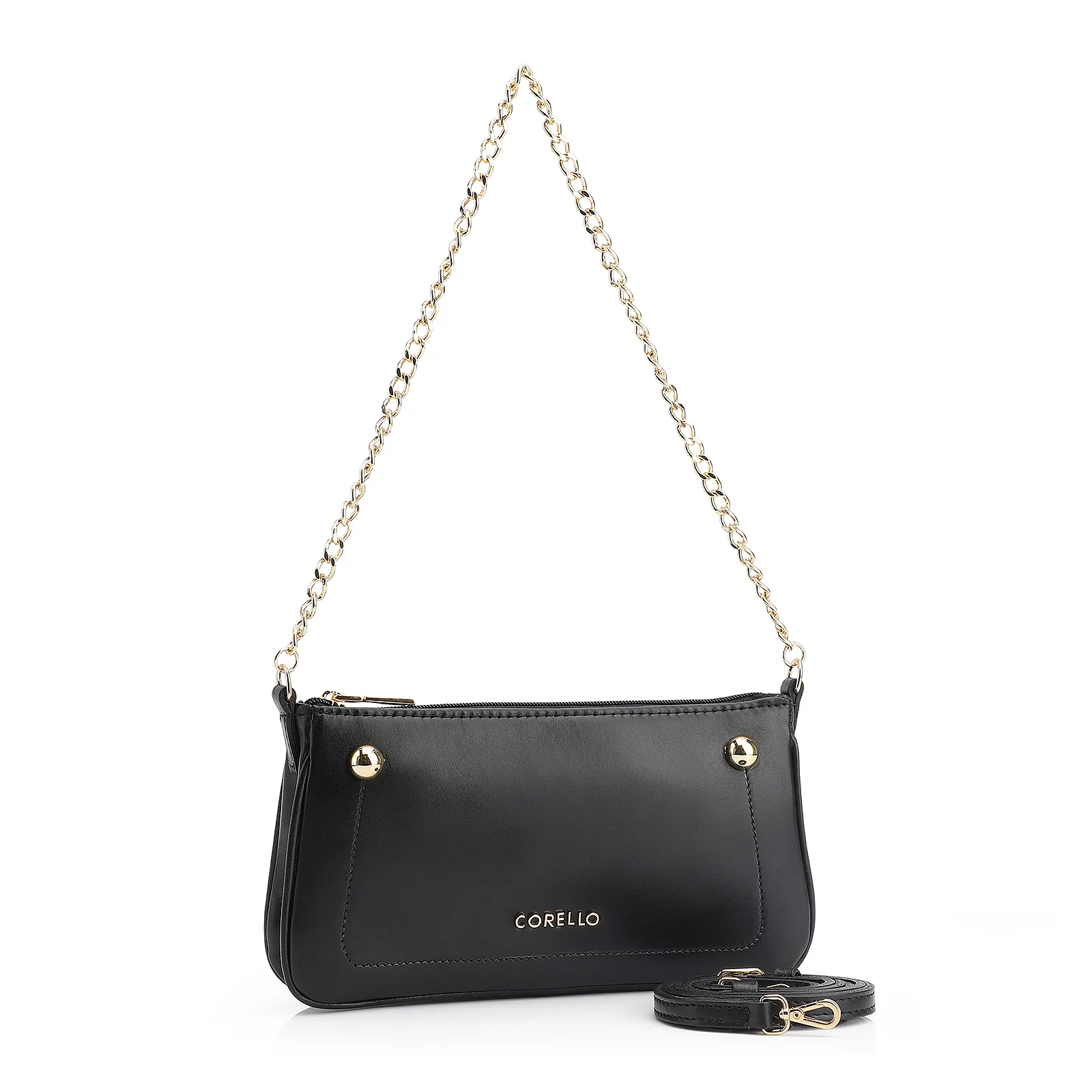 Bolsa De Ombro Esfera Couro Preto
