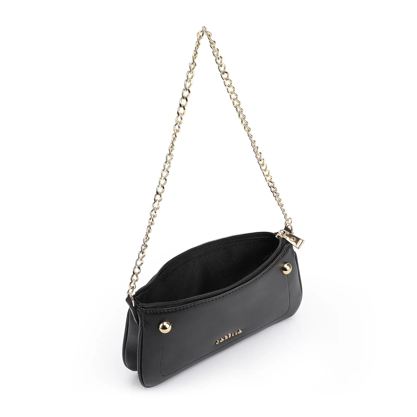 Bolsa De Ombro Esfera Couro Preto