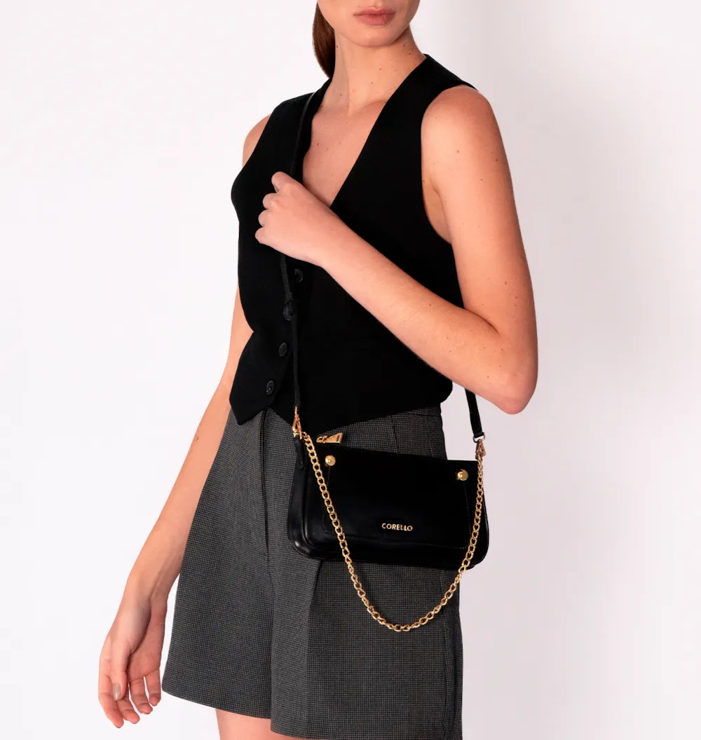 Bolsa De Ombro Esfera Couro Preto - imagem 8