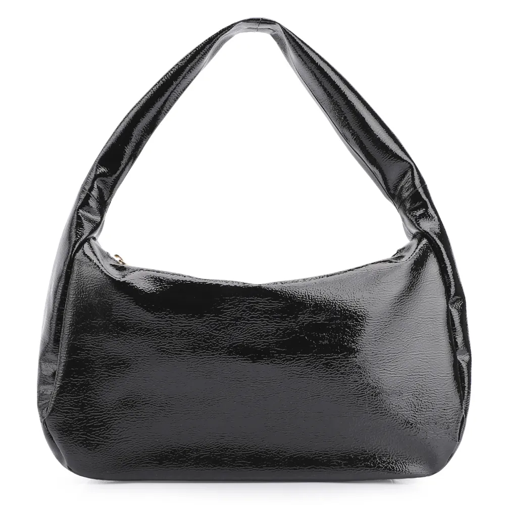 Bolsa De Ombro Esferas Verniz Preto - imagem 4
