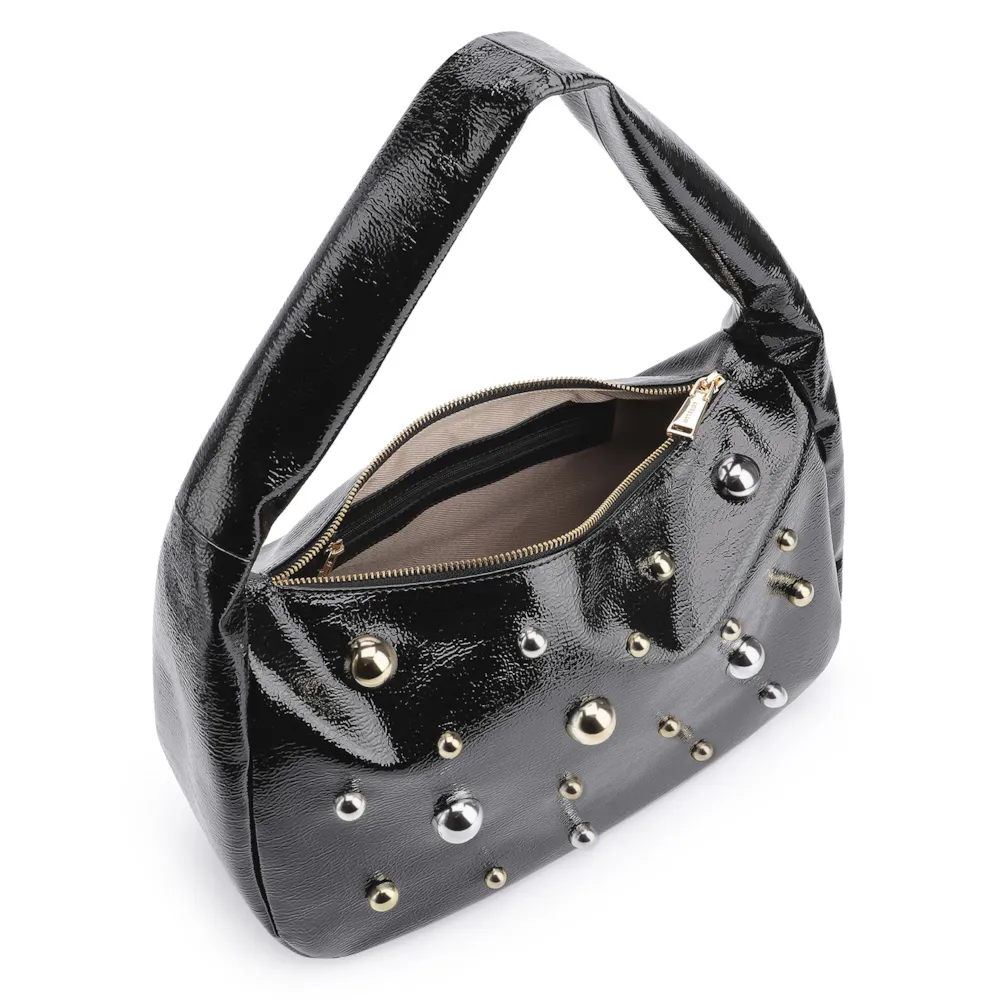 Bolsa De Ombro Esferas Verniz Preto - imagem 5