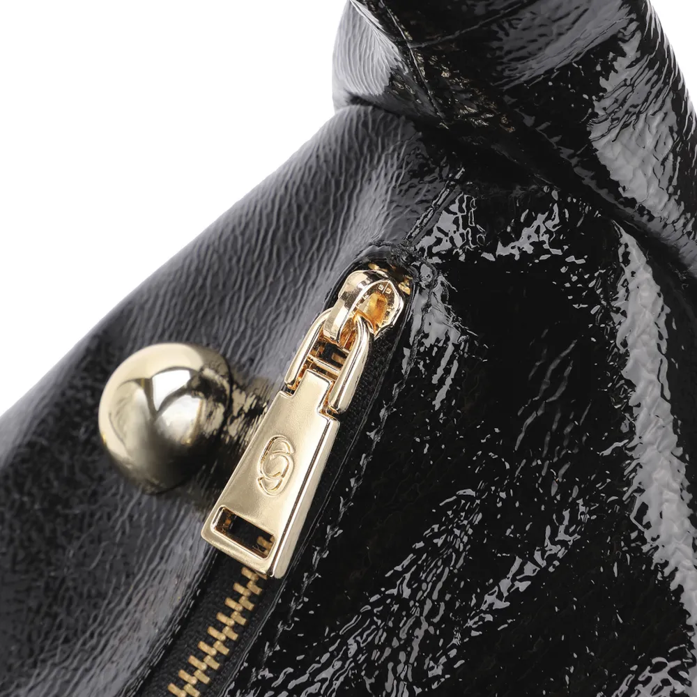 Bolsa De Ombro Esferas Verniz Preto - imagem 6