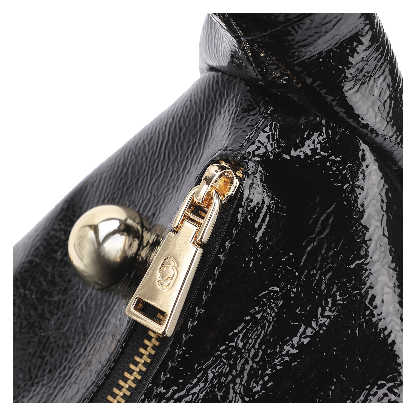 Bolsa De Ombro Esferas Verniz Preto