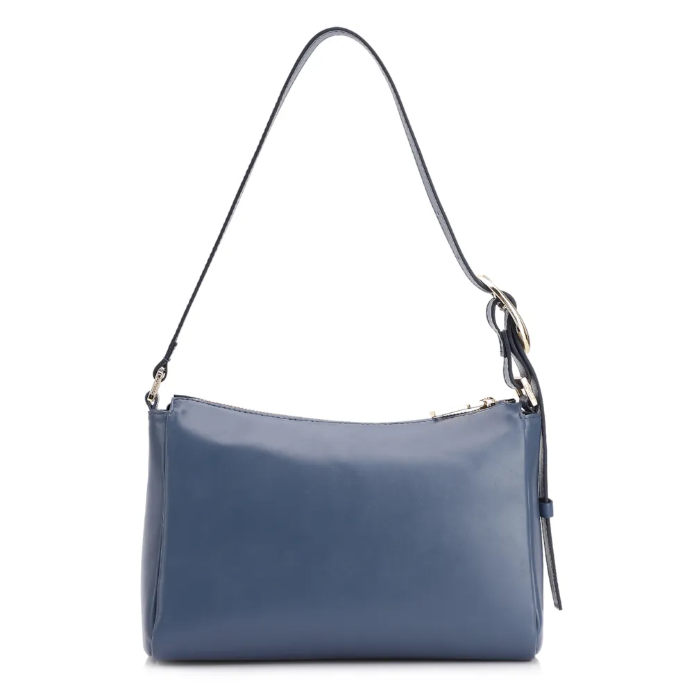 Bolsa De Ombro Fivela Couro Azul - imagem 3