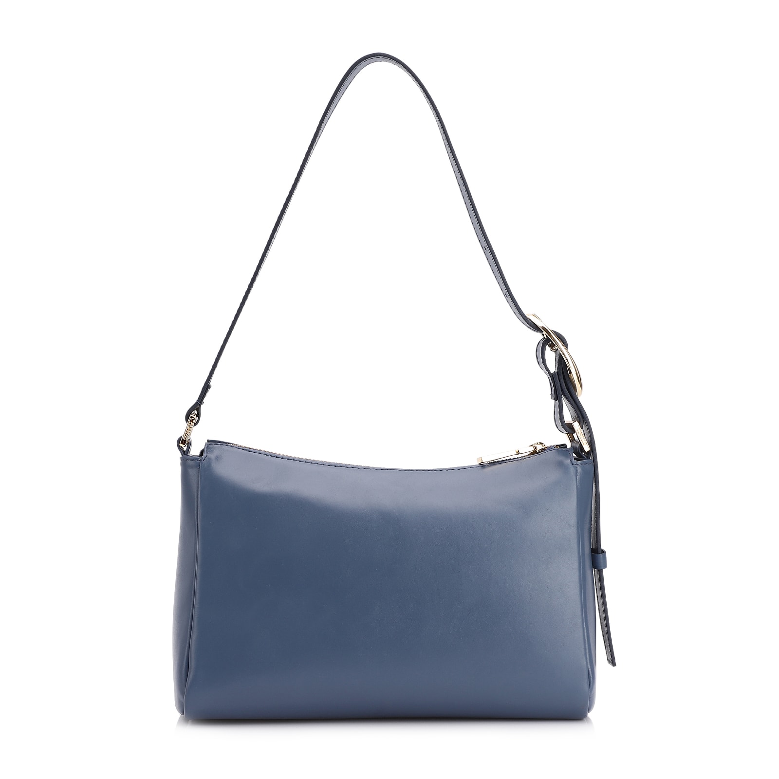 Bolsa De Ombro Fivela Couro Azul