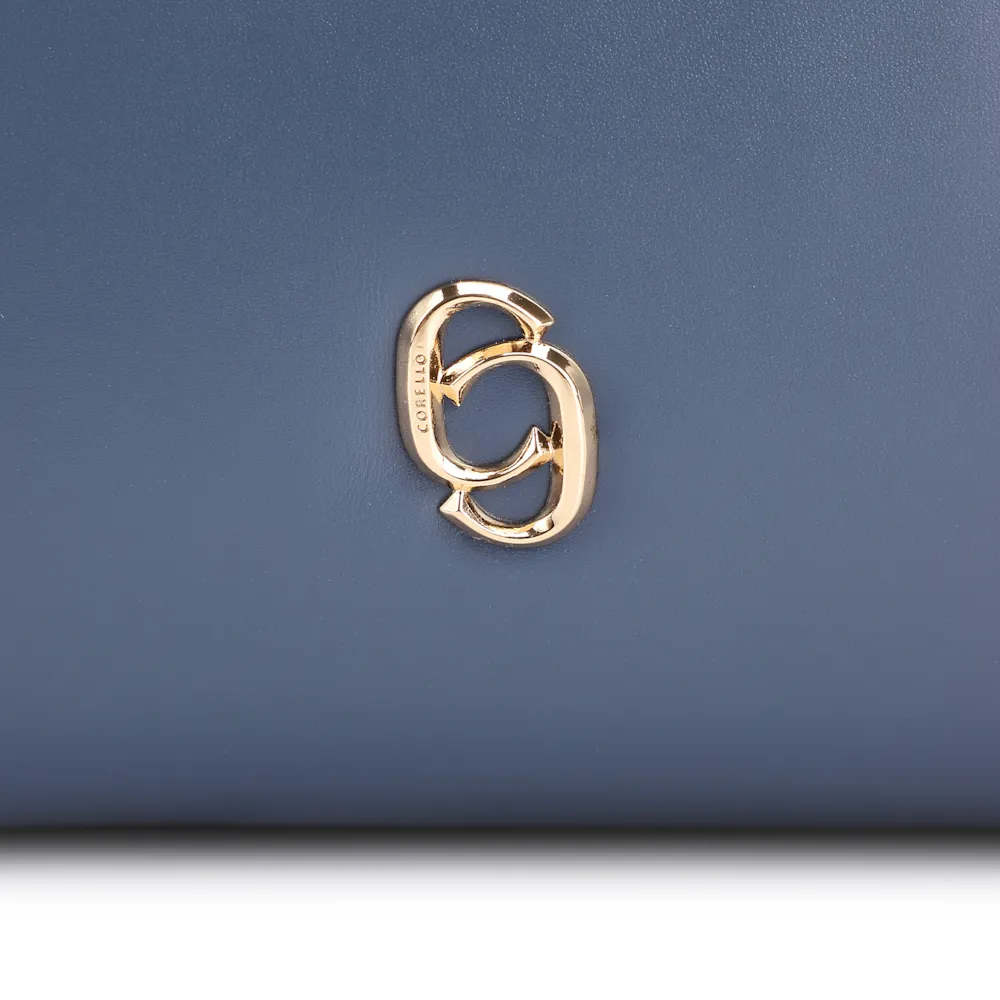 Bolsa De Ombro Fivela Couro Azul - imagem 6
