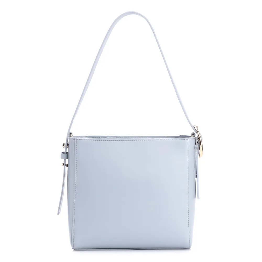 Bolsa De Ombro Fivela Couro Azul/Alt Tramado Azul - imagem 4