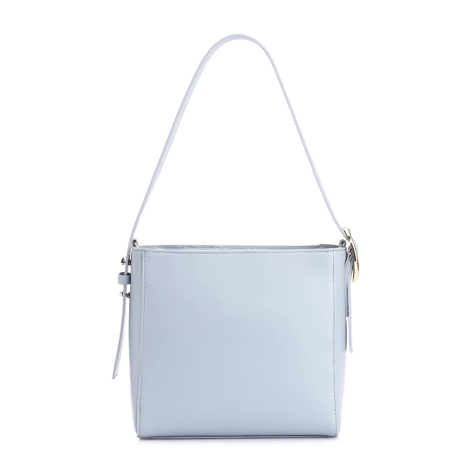 Bolsa De Ombro Fivela Couro Azul/Alt Tramado Azul