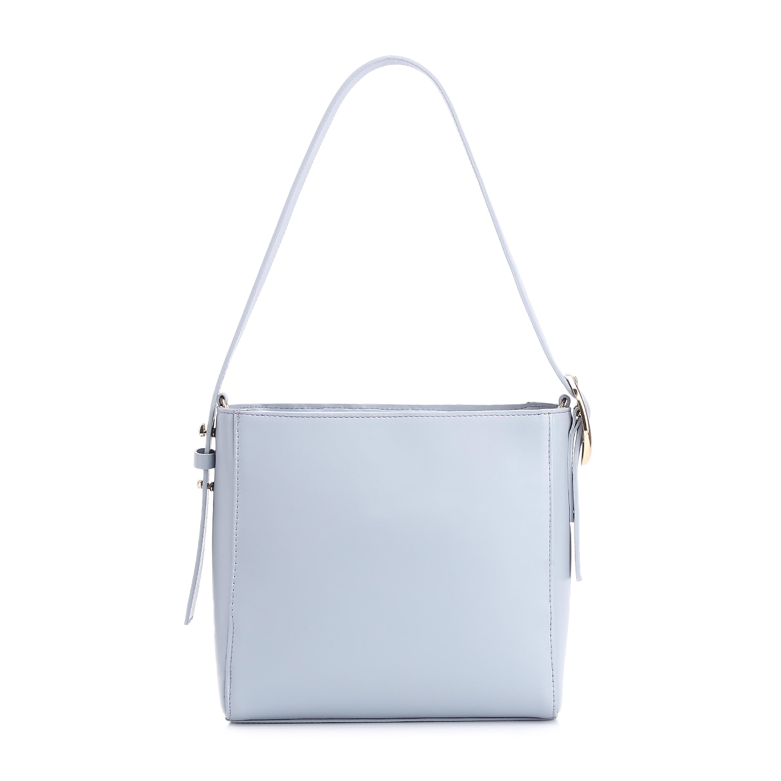 Bolsa De Ombro Fivela Couro Azul/Alt Tramado Azul