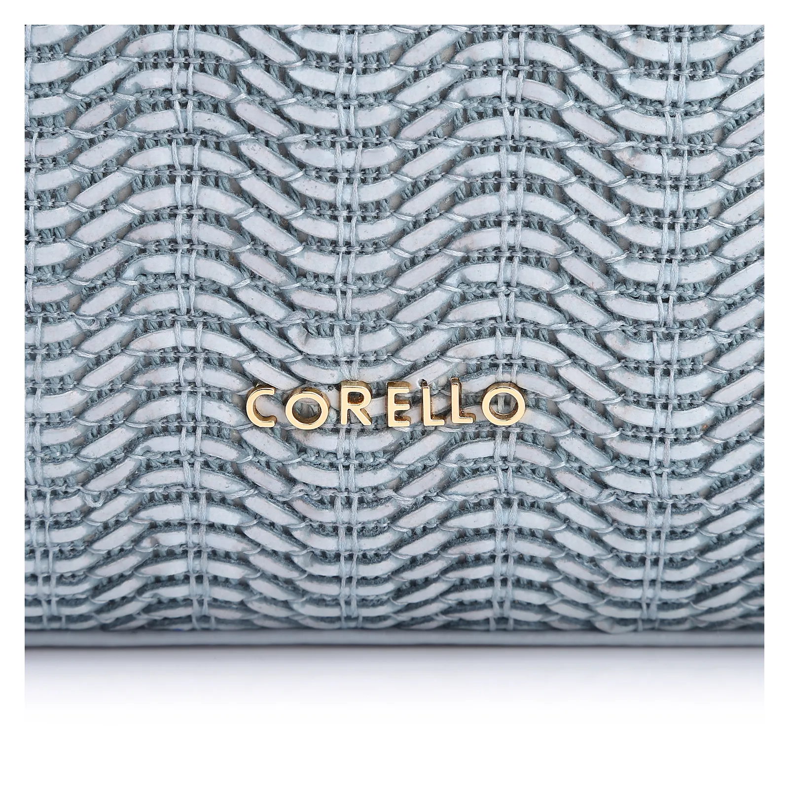 Bolsa De Ombro Fivela Couro Azul/Alt Tramado Azul