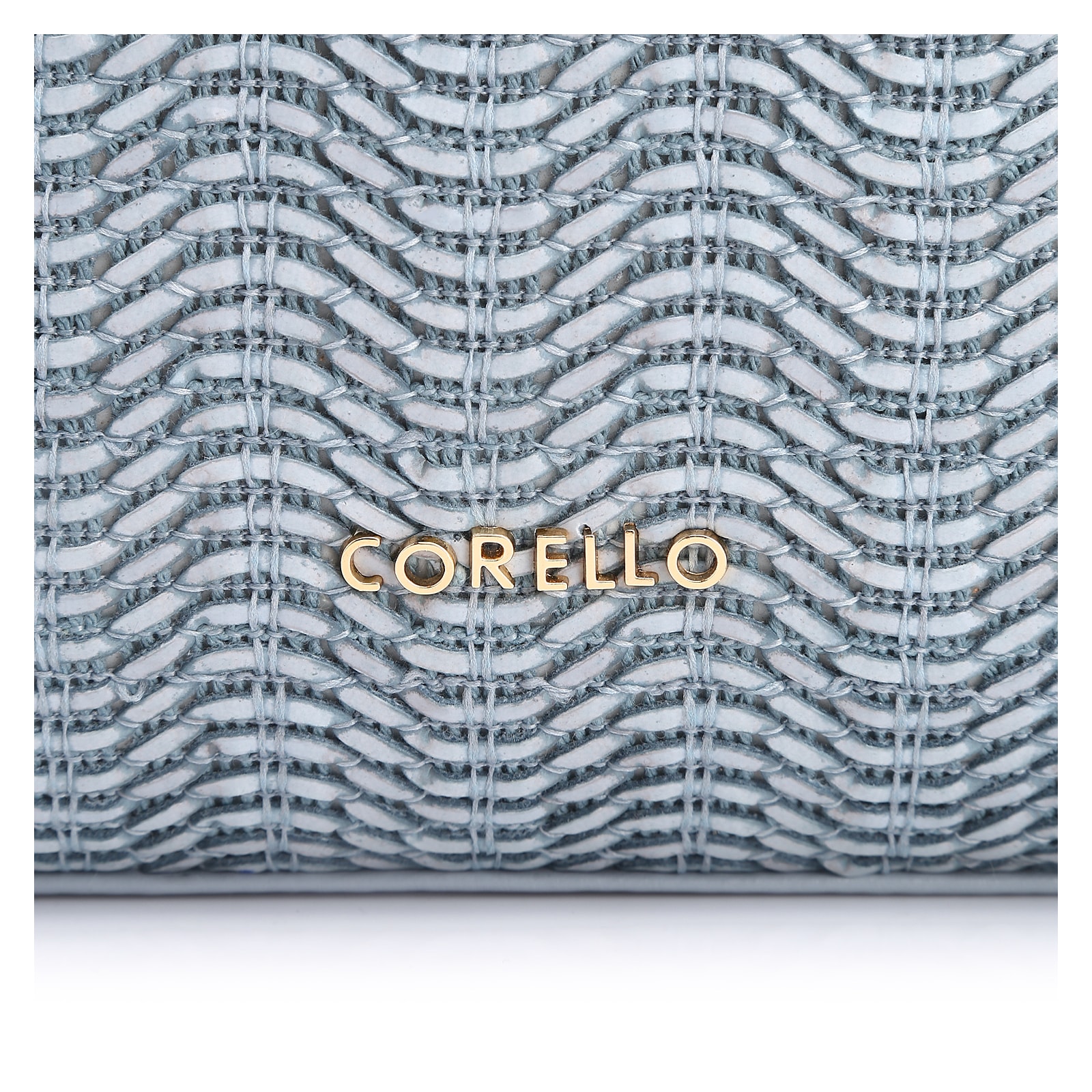 Bolsa De Ombro Fivela Couro Azul/Alt Tramado Azul