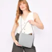 Bolsa De Ombro Fivela Couro Azul/Alt Tramado Azul - imagem 8