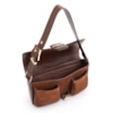 Bolsa De Ombro Fivela Couro Camurça Marrom/Couro Marrom - imagem 5