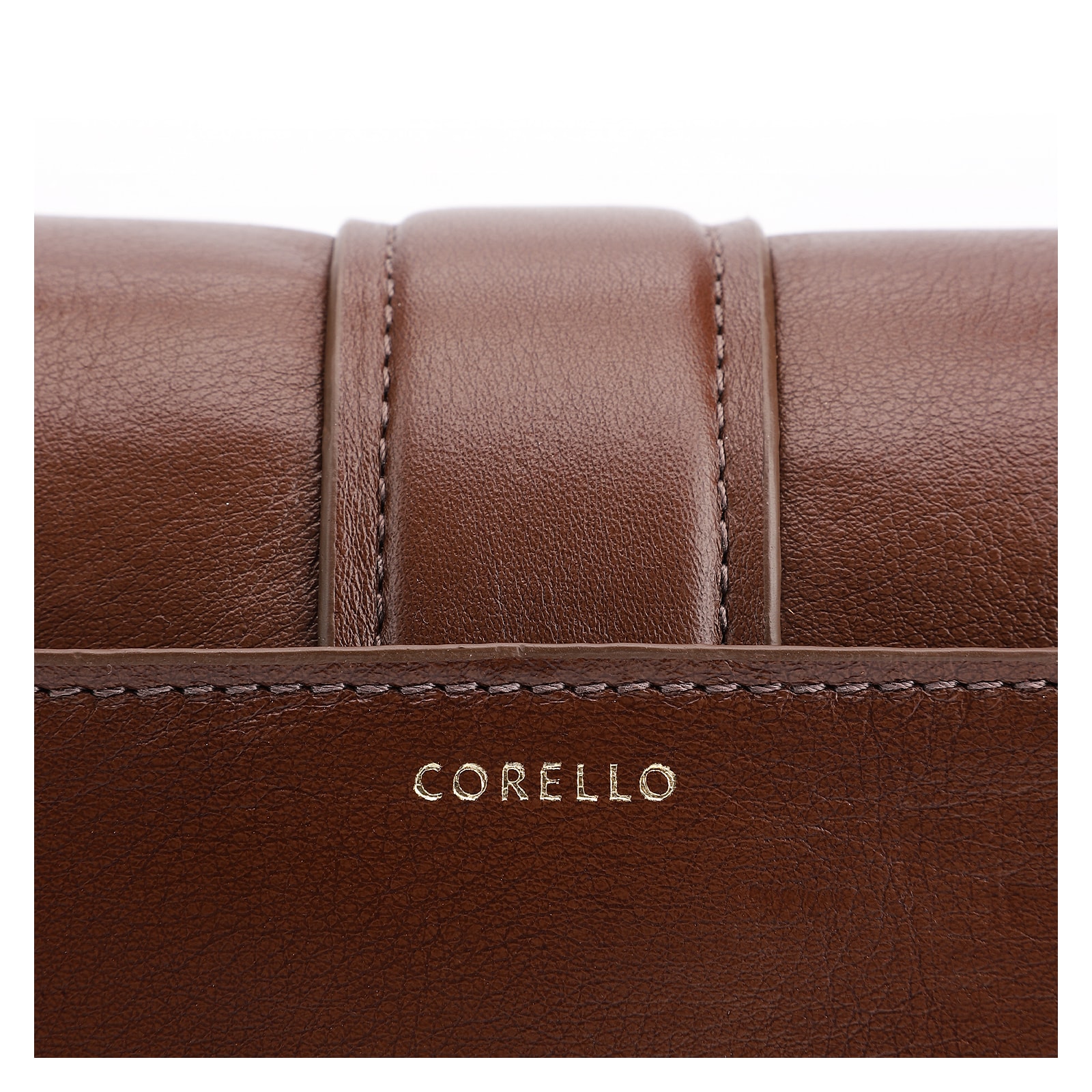 Bolsa De Ombro Fivela Couro Camurça Marrom/Couro Marrom