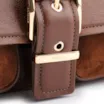 Bolsa De Ombro Fivela Couro Camurça Marrom/Couro Marrom - imagem 7