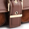 Bolsa De Ombro Fivela Couro Camurça Marrom/Couro Marrom - imagem 7