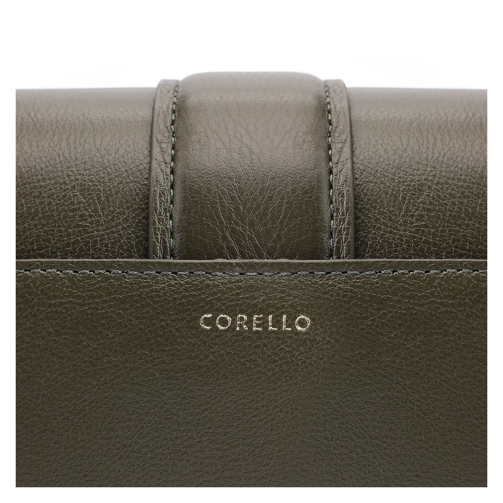 Bolsa De Ombro Fivela Couro Camurça Verde /Couro Verde
