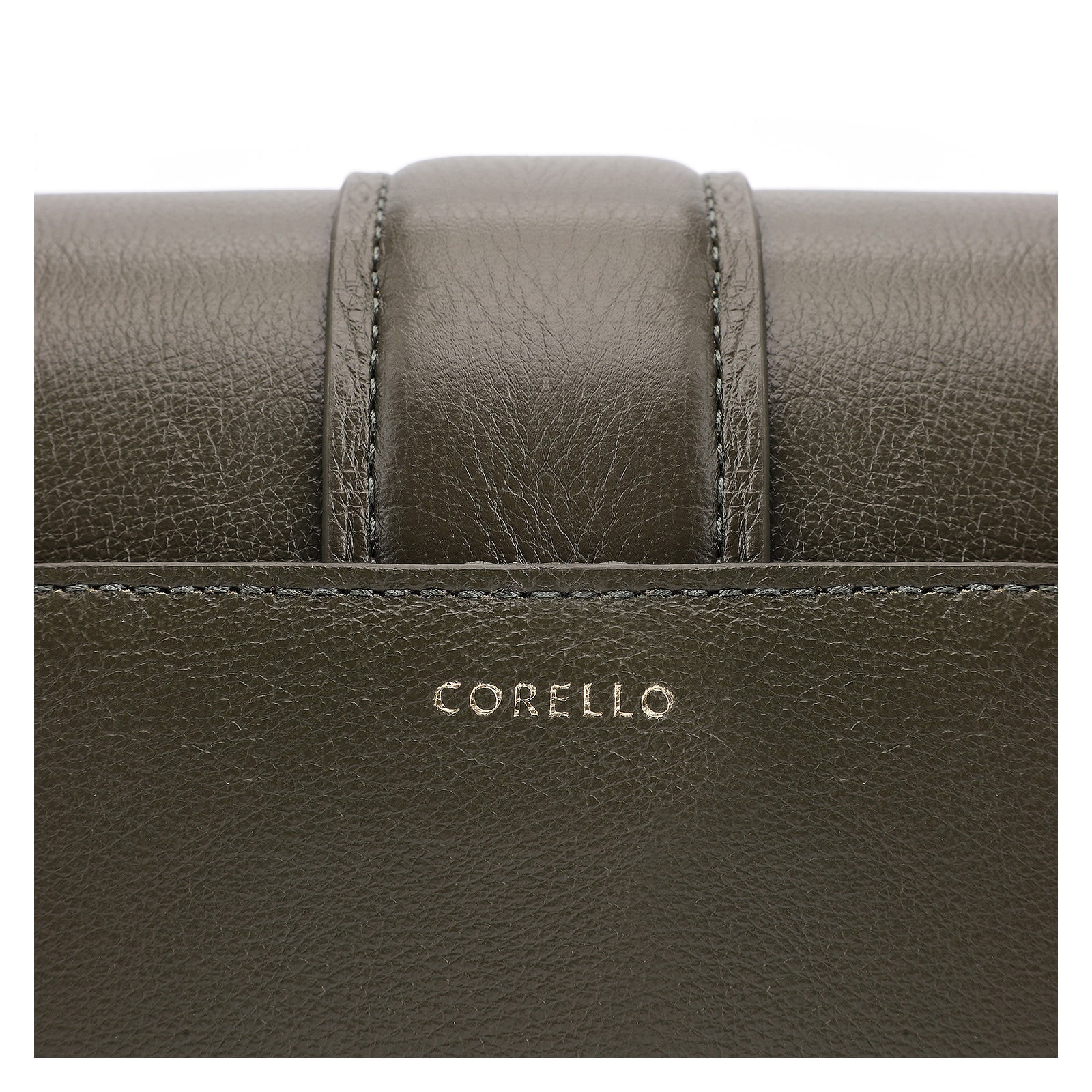 Bolsa De Ombro Fivela Couro Camurça Verde /Couro Verde