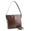 Bolsa De Ombro Fivela Couro Croco Marrom - imagem 3
