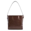 Bolsa De Ombro Fivela Couro Croco Marrom - imagem 4