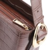 Bolsa De Ombro Fivela Couro Croco Marrom - imagem 6