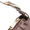 Bolsa De Ombro Fivela Couro Croco Marrom - imagem 5