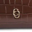 Bolsa De Ombro Fivela Couro Croco Marrom - imagem 6
