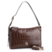 Bolsa De Ombro Fivela Couro Croco Marrom - imagem 2