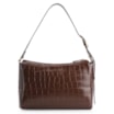 Bolsa De Ombro Fivela Couro Croco Marrom - imagem 3