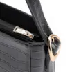 Bolsa De Ombro Fivela Couro Croco Preto - imagem 5