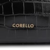 Bolsa De Ombro Fivela Couro Croco Preto - imagem 6