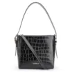 Bolsa De Ombro Fivela Couro Croco Preto - imagem 1