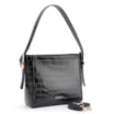 Bolsa De Ombro Fivela Couro Croco Preto - imagem 2