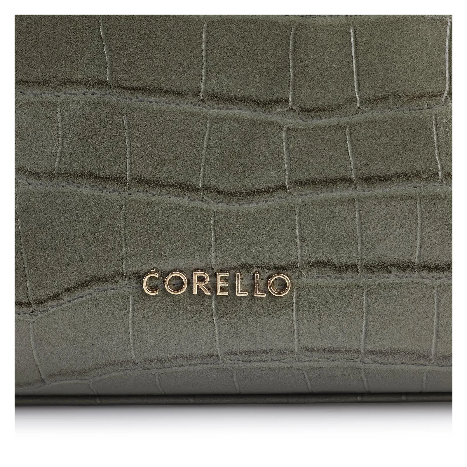 Bolsa De Ombro Fivela Couro Croco Verde