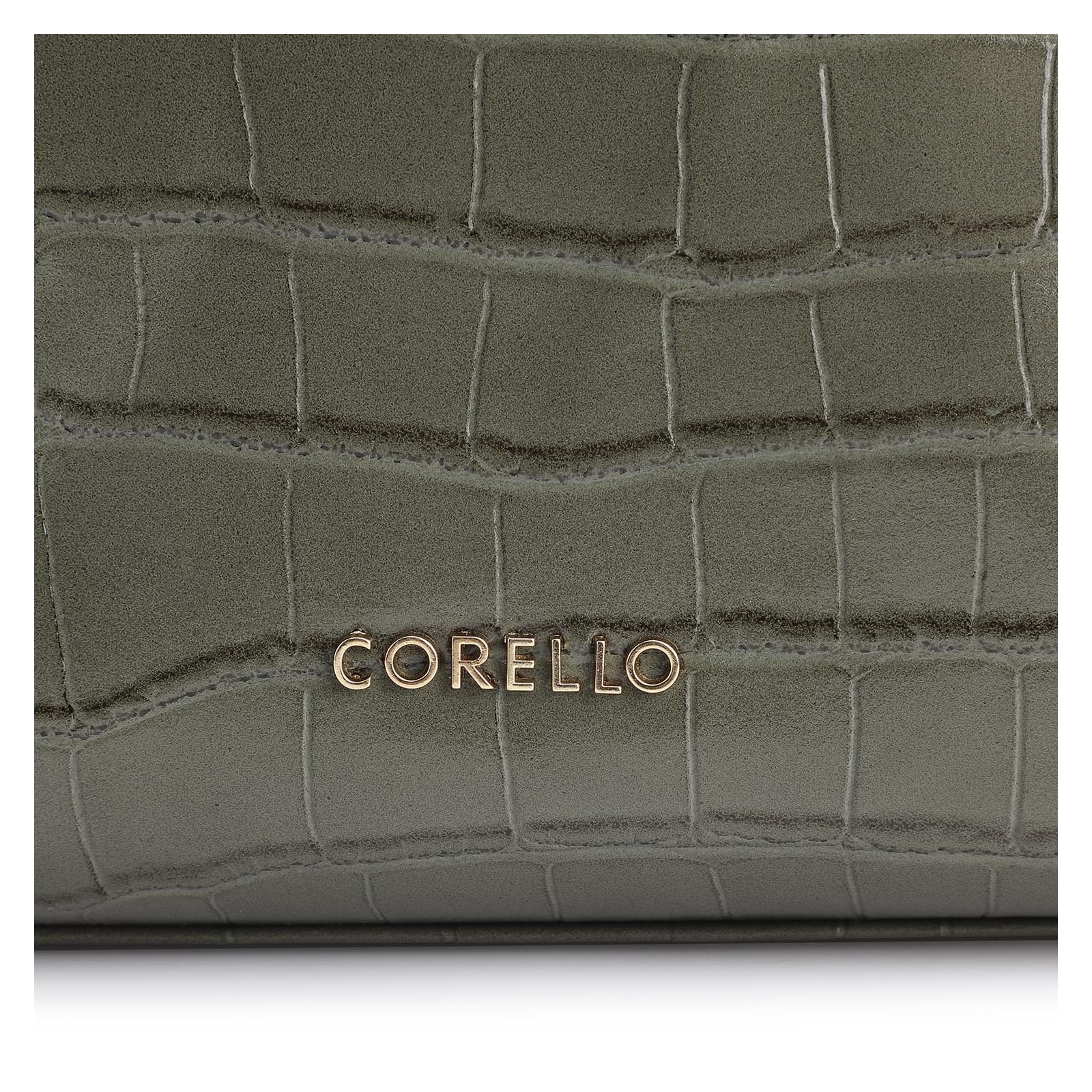 Bolsa De Ombro Fivela Couro Croco Verde