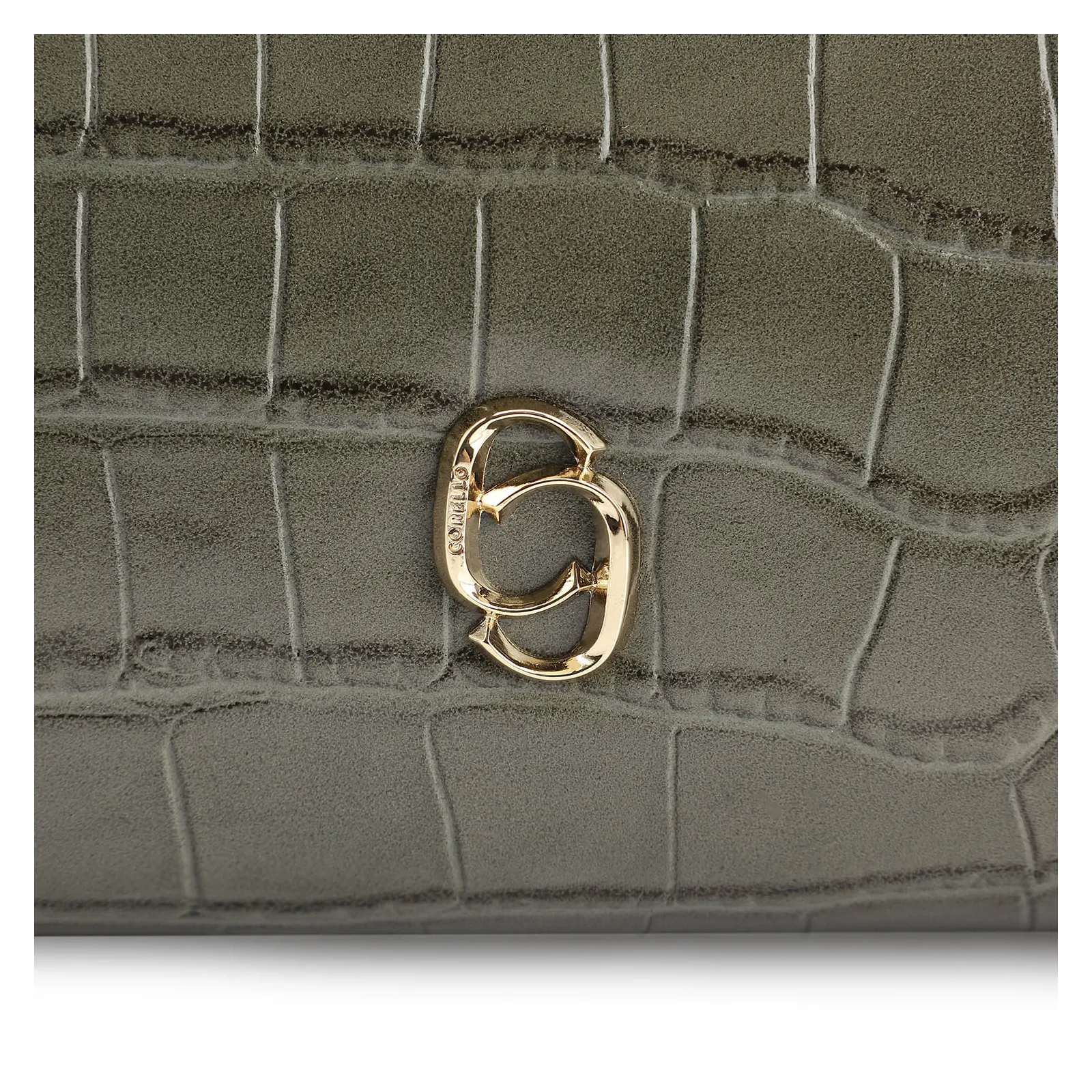Bolsa De Ombro Fivela Couro Croco Verde