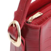 Bolsa De Ombro Fivela Couro Croco Vermelho - imagem 5