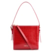 Bolsa De Ombro Fivela Couro Croco Vermelho - imagem 1