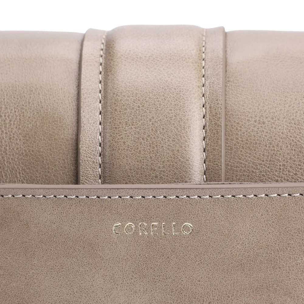Bolsa De Ombro Fivela Couro Estonado Bege - imagem 6