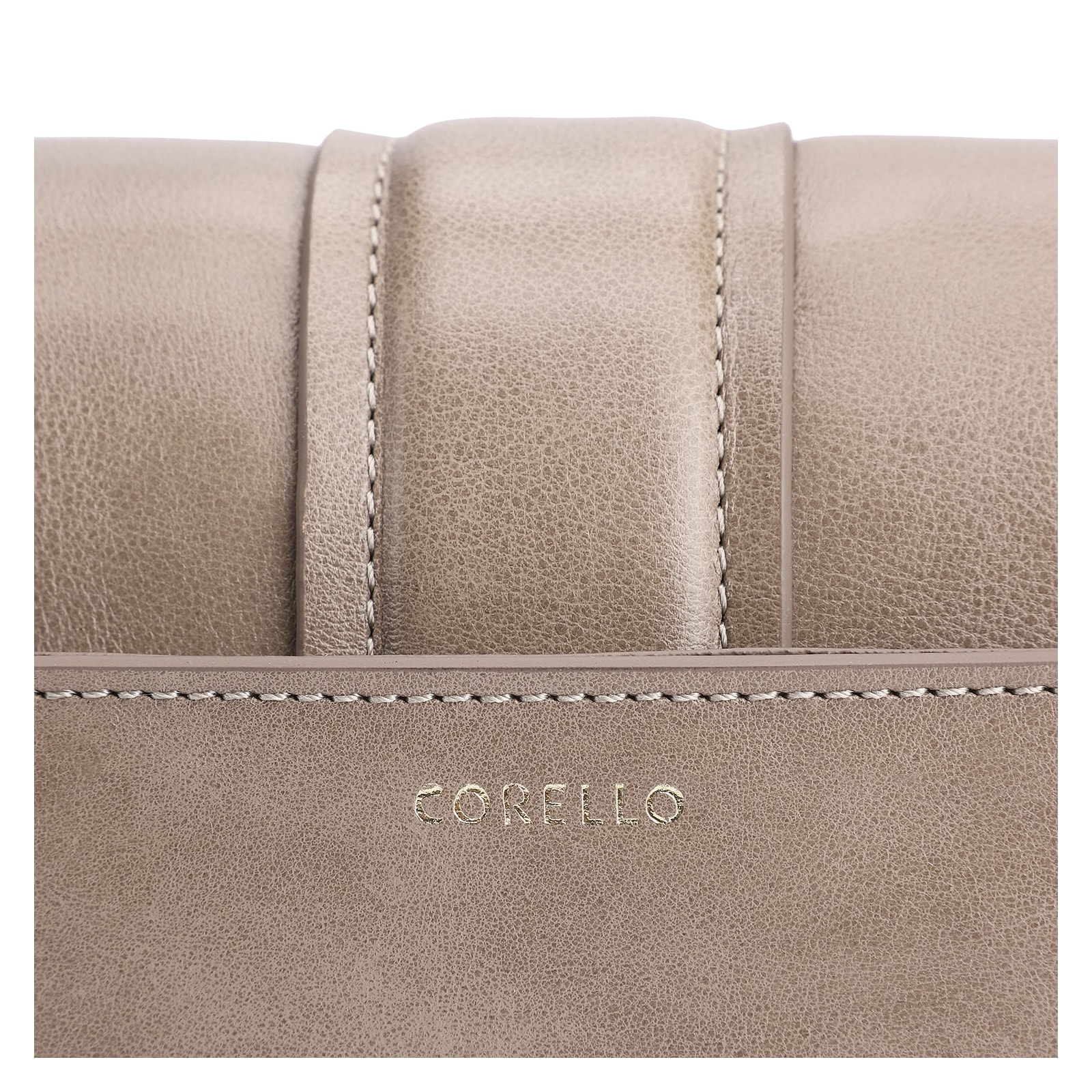 Bolsa De Ombro Fivela Couro Estonado Bege