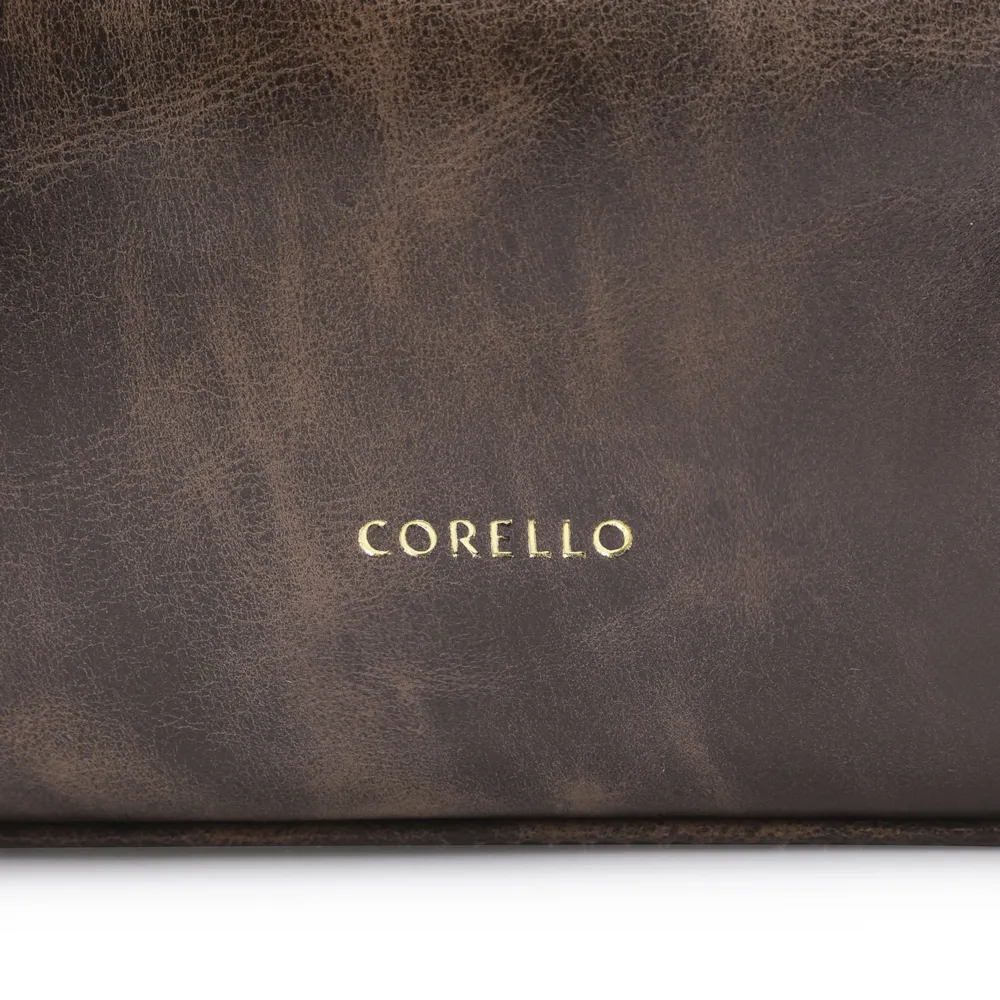 Bolsa De Ombro Fivela Couro Estonado Marrom - imagem 6