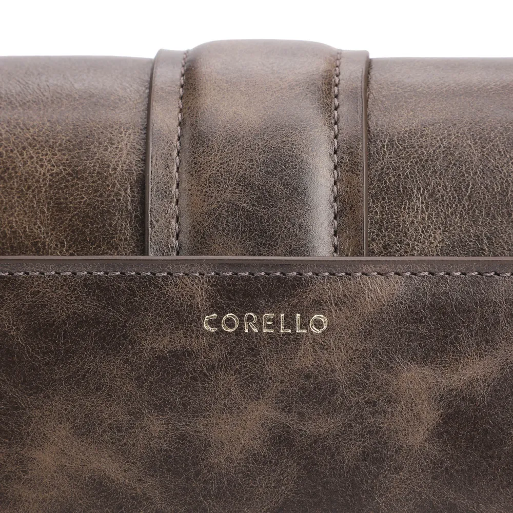 Bolsa De Ombro Fivela Couro Estonado Marrom - imagem 6