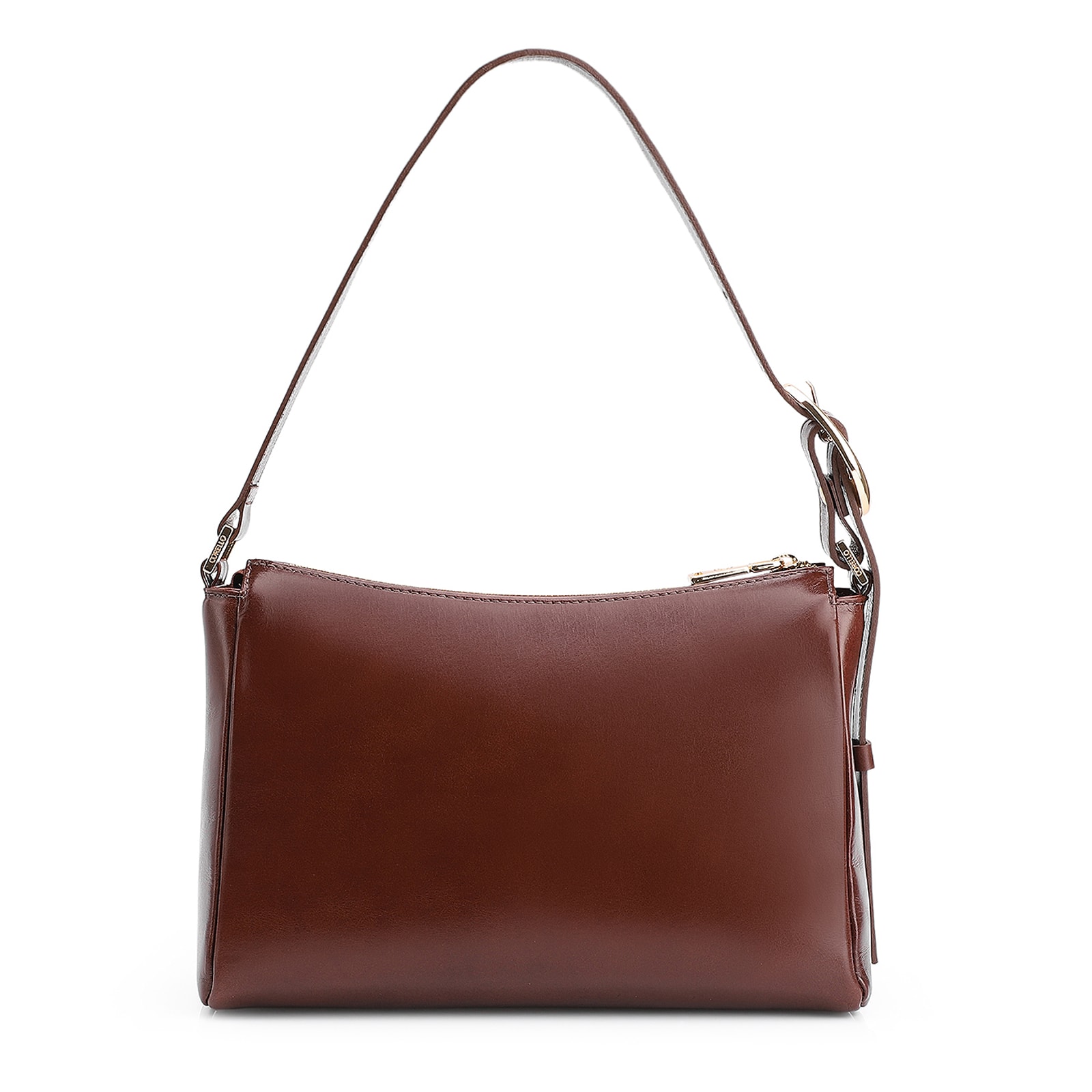 Bolsa De Ombro Fivela Couro Marrom