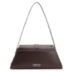 Bolsa De Ombro Fivela Couro Marrom Adamascado - imagem 3