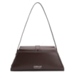 Bolsa De Ombro Fivela Couro Marrom Adamascado - imagem 3