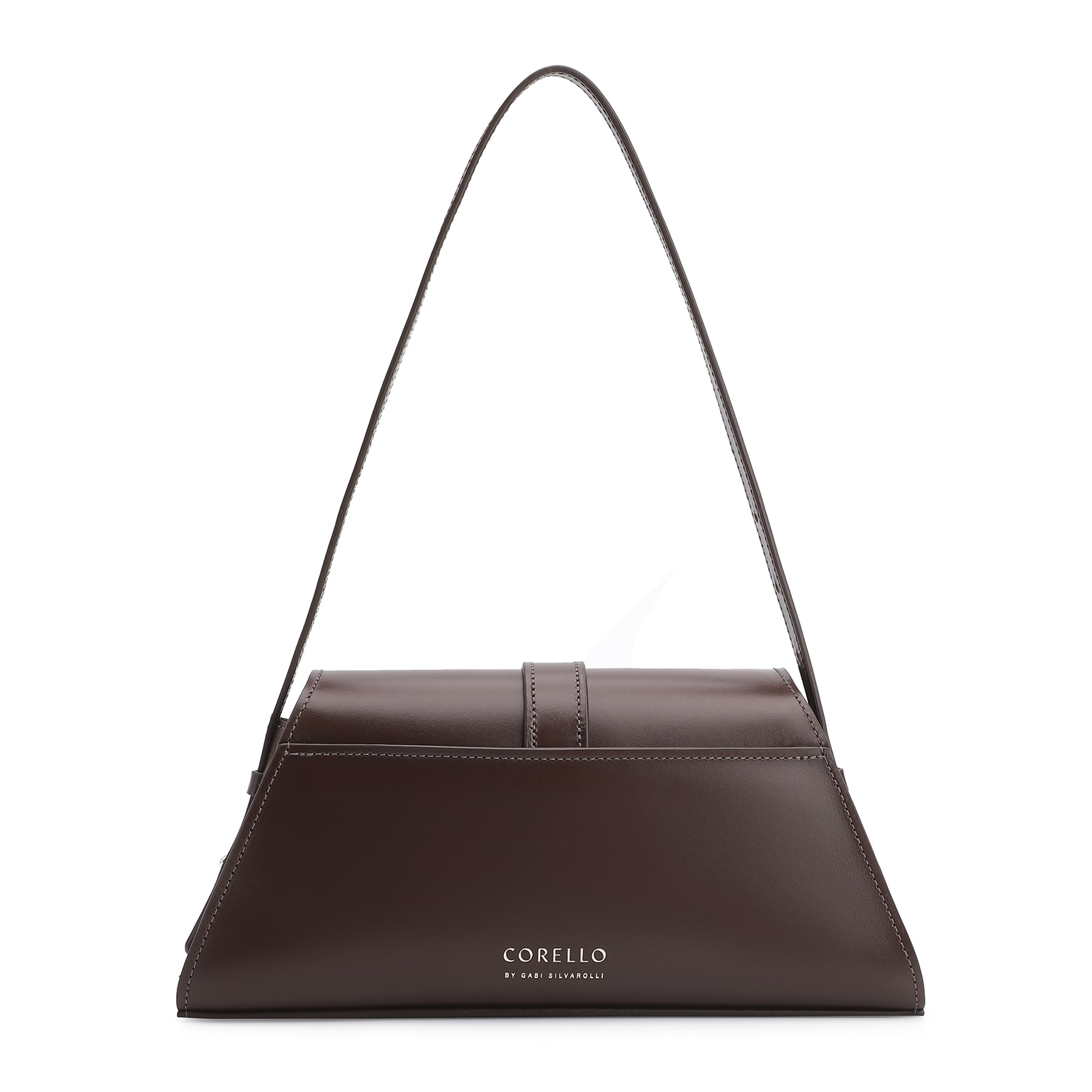 Bolsa De Ombro Fivela Couro Marrom Adamascado