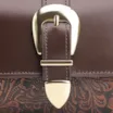 Bolsa De Ombro Fivela Couro Marrom Adamascado - imagem 7