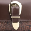 Bolsa De Ombro Fivela Couro Marrom Adamascado - imagem 7